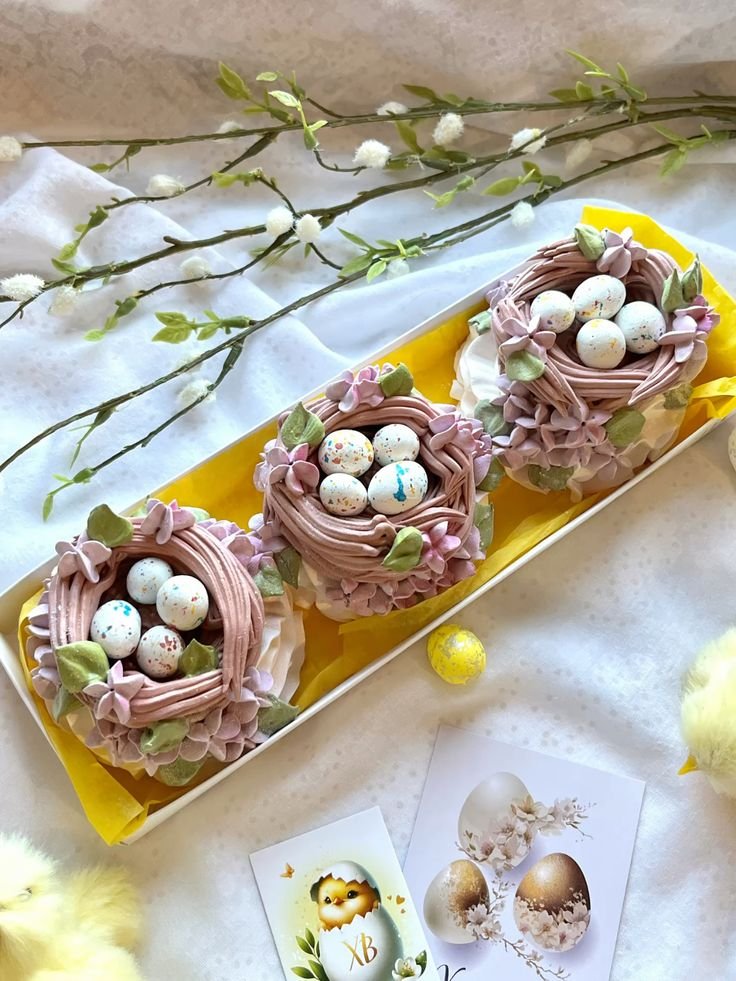 Гнезда из зефира - кондитерская TestifyTest в Комсомольск-на-Амуре заказать торт десерт пирожное онлайн