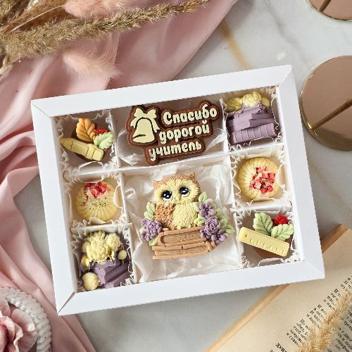 Спасибо дорогой учитель (с совушкой) - кондитерская Кондитерское ПоЛе в Санкт-Петербург заказать торт десерт пирожное онлайн