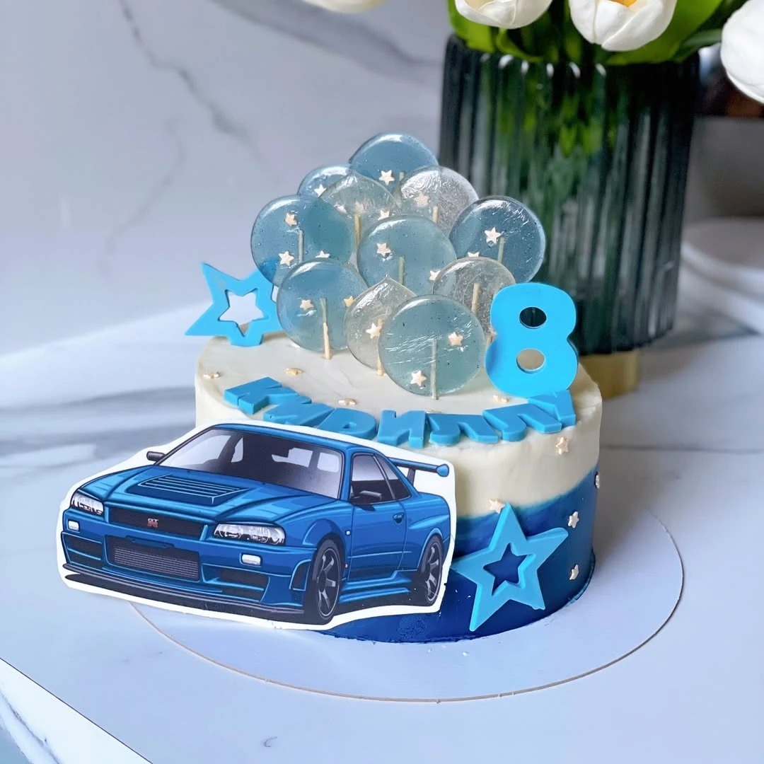 Бенто синяя машина - кондитерская Sweet Market в Комсомольск-на-Амуре заказать торт десерт пирожное онлайн