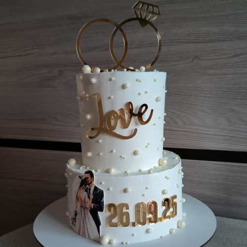 Свадебный торт с топперами и съедобной картинкой - кондитерская Iris cake kms Торты и десерты в Комсомольск-на-Амуре заказать торт десерт пирожное онлайн