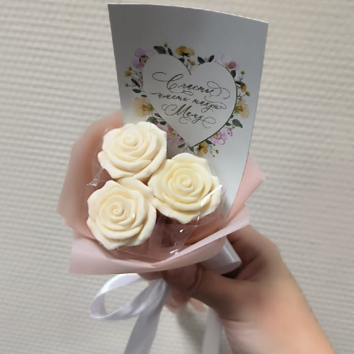 Шоколадные цветы подарок маме 3 шт. - кондитерская Iris cake kms Торты и десерты в Комсомольск-на-Амуре заказать торт десерт пирожное онлайн