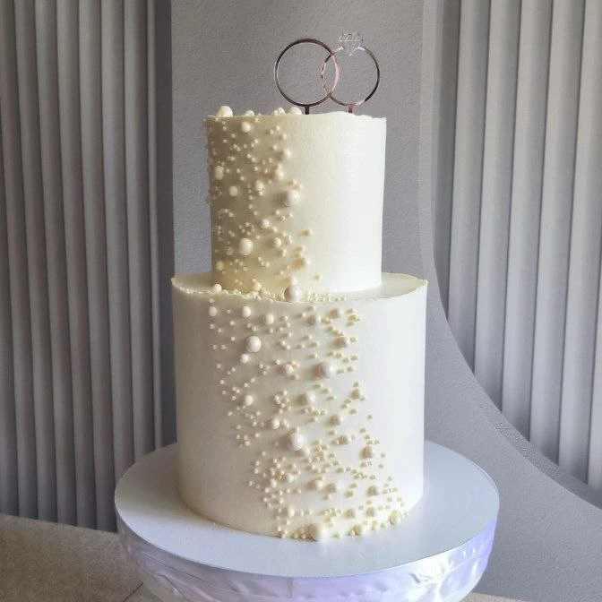 Свадебный торт 2 яруса с кольцами - кондитерская Iris cake kms Торты и десерты в Комсомольск-на-Амуре заказать торт десерт пирожное онлайн